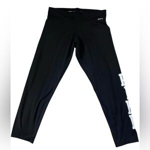 Victoria’s Secret PINK Black White Logo Leggings L Monochrome Athleisure Core
